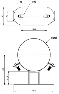 MHG Wandabstandhalter PP/Edelstahl 50 mm, DN 80/125
