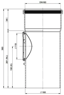 MHG Kontroll-Rohr DN 160 für Abgasleitung Atec