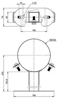 MHG Wandabstandhalter PP/Edelstahl 50-150 mm (kürzbar), DN 80/125
