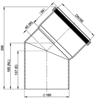 MHG Bogen 45Grad DN 160 für Abgasleitung Atec