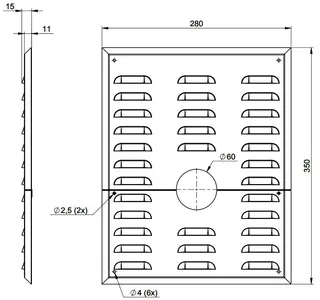 MHG Wandblende mit Hinterlüftung DN60,f.Abgasleitung AWT