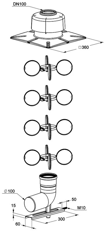 MHG Basis-Set Schacht DN 100