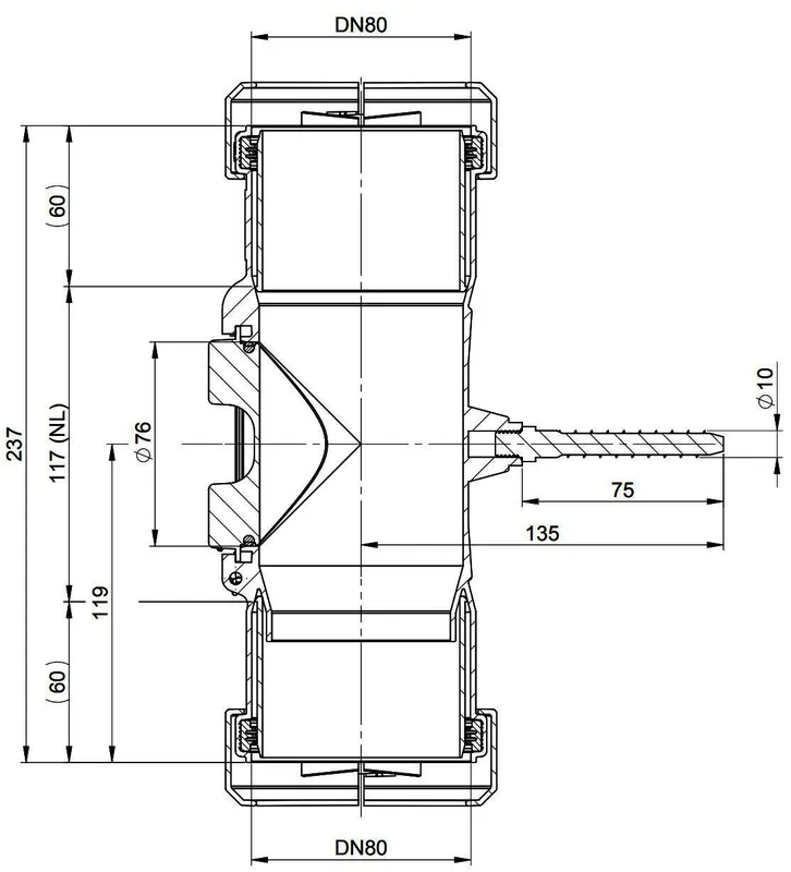 MHG Kontroll-Rohr, flex, DN 80 für Abgasleitung Atec