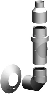 MHG Basis-Set Aussenwand DN 80/125 WhP, Edelst. weiß/Innenrohr PP
