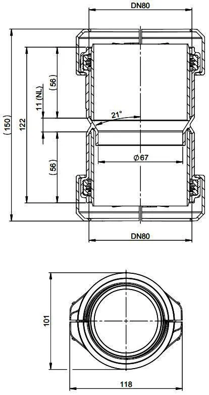 MHG KupplungsPCE, flex, DN 80 für Abgasleitung Atec