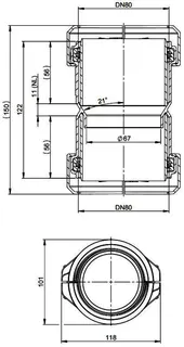 MHG KupplungsPCE, flex, DN 80 für Abgasleitung Atec