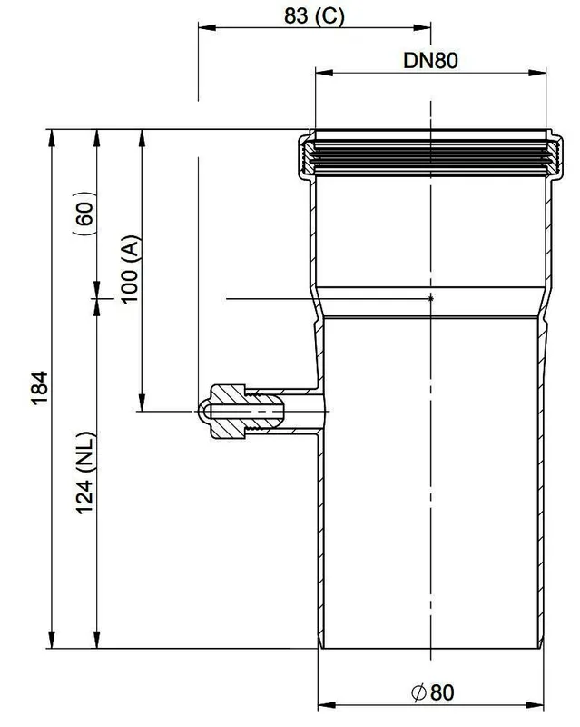 MHG Rohr DN80 mit Messöffnung