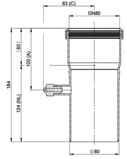 MHG Rohr DN80 mit Messöffnung