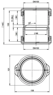 MHG KupplungsPCE, flex, DN 100 für Abgasleitung Atec