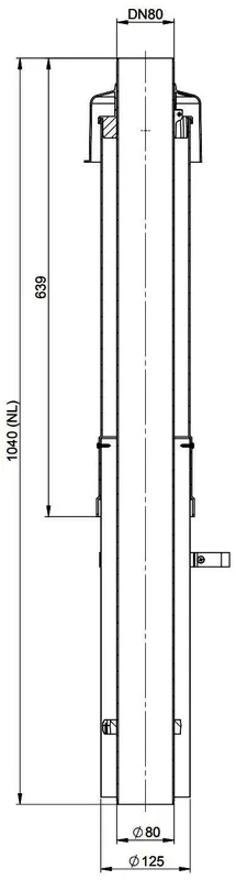 MHG Doppelrohr mit Regenhaube WhP DN 80/125, schwarz, f.Edelst.