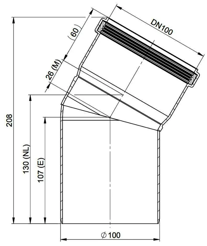 MHG Bogen 30, starr, DN 100 Abgasleitung Atec