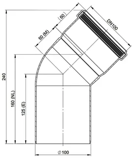 MHG Bogen 45, starr, DN 100 Abgasleitung Atec