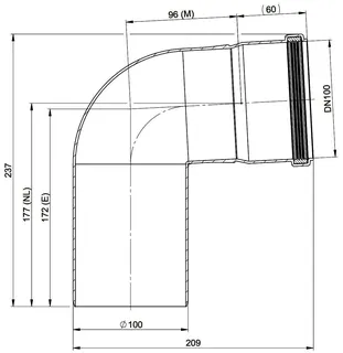 MHG Bogen 87, starr, DN 100 Abgasleitung Atec