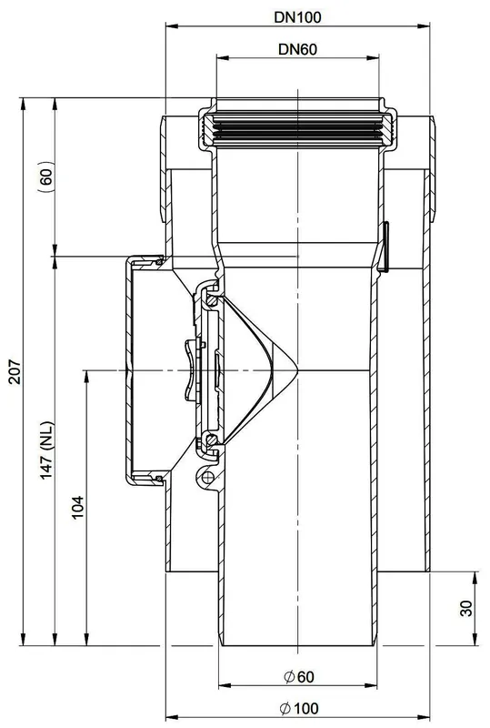 MHG Kontroll-Rohr DN 60/100 für Abgasleitung Atec