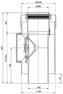 MHG Kontroll-Rohr DN 60/100 für Abgasleitung Atec