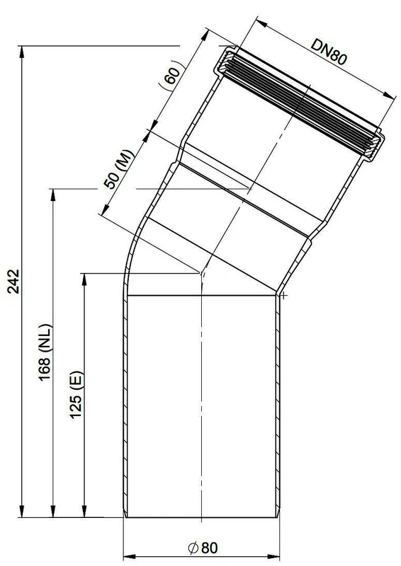 MHG Bogen 30, starr, DN 80 für Abgasleitung Atec