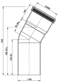 MHG Bogen 30, starr, DN 80 für Abgasleitung Atec