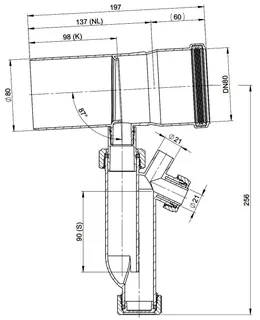 MHG Kondensatablauf mit Siphon DN 80, ProCon Streamline