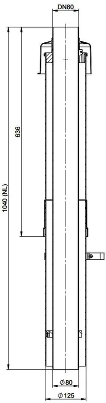 MHG Doppelrohr mit Regenhaube DN 80/125, ziegelrot,LüD=650mm