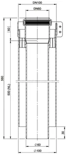 MHG Doppelrohr DN 60/100, 500mm für Abgasleitung Atec