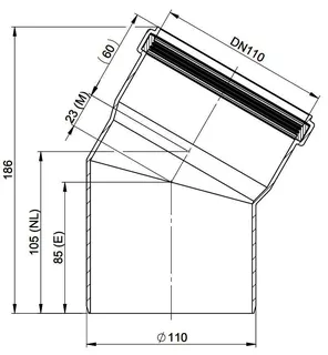 MHG 30Grad-Bogen DN 110 für Abgasleitung Atec