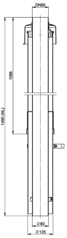 MHG Doppelrohr mit Regenhaube, DN 80/125, ziegelrot,LÜD1100mm