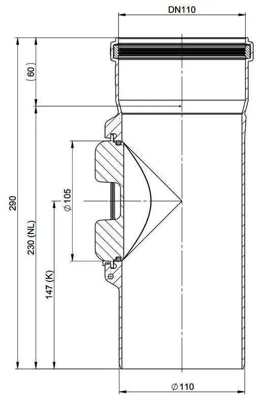 MHG Kontroll-Rohr DN 110 für Abgasleitung Atec