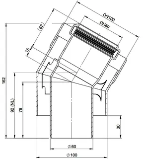 MHG Doppelrohrbogen 30Grad, DN 60/100 für Abgasleitung Atec