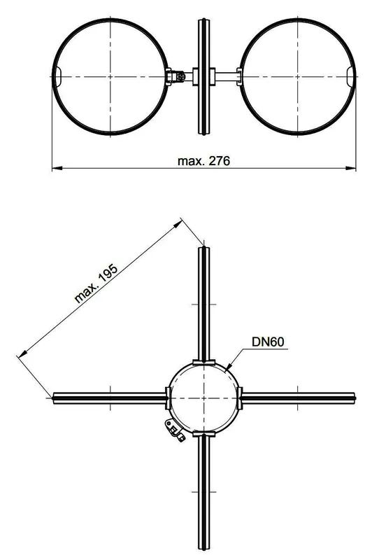 MHG Abstandhalter (4 Stk.), DN 60 für Abgasleitung Atec