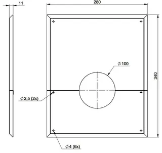 MHG Wandblende geschlossen DN60/100 für Abgassystem Atec
