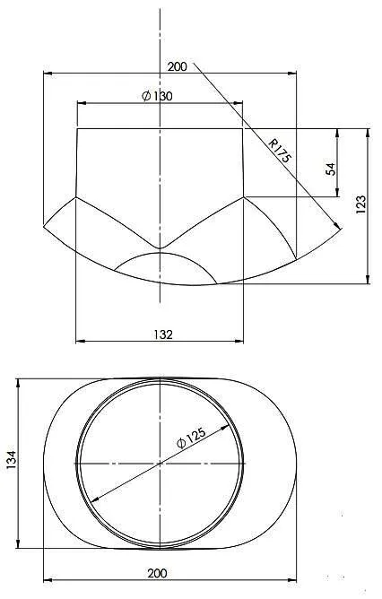 MHG Klöber Adapter, DN 80/125, schwarz