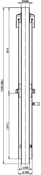 MHG Doppelrohr mit Regenhaube DN60/100 rot, LüD=650mm, für Abgasleitung Atec
