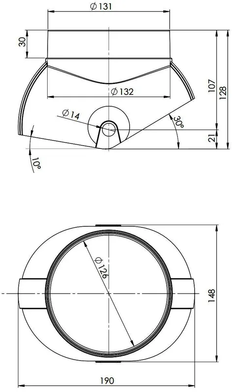 MHG Braas Adapter, DN 80/125 ziegelrot