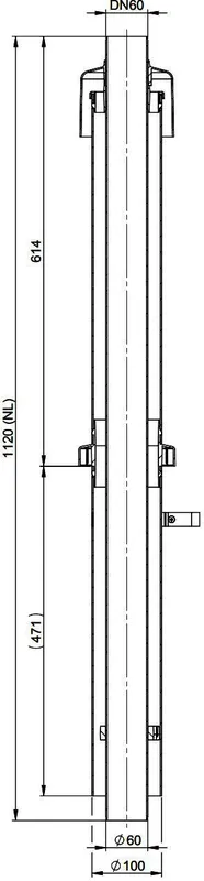MHG Doppelrohr mit Regenhaube DN 60/100, schwarz, LüD=650mm