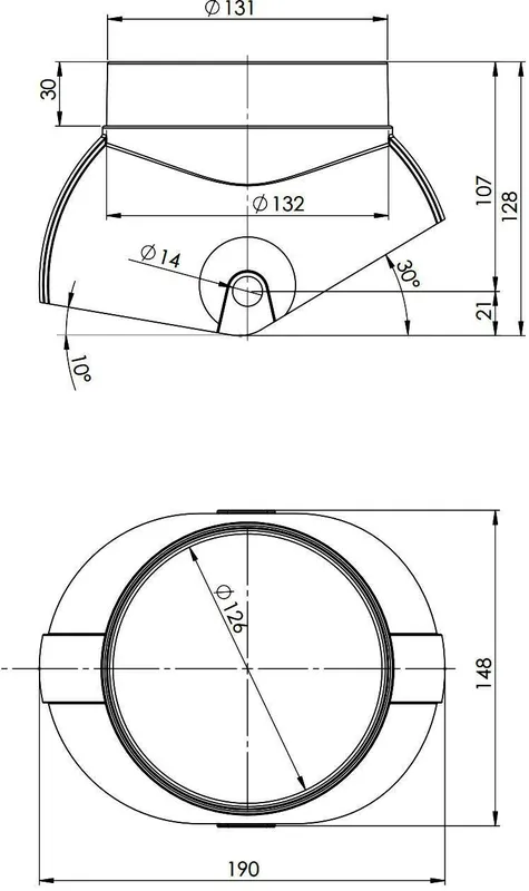 MHG Braas Adapter, DN 80/125 schwarz