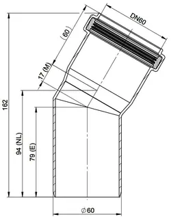 MHG Bogen 30Grad, DN 60 für Abgasleitung Atec