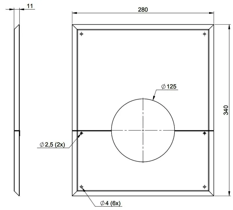 MHG Wandblende DN 125, geschlossen