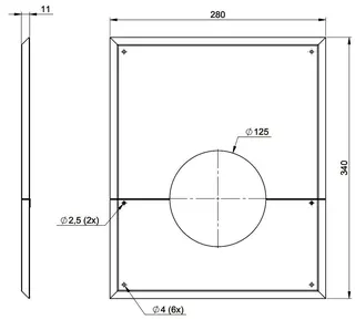 MHG Wandblende DN 125, geschlossen