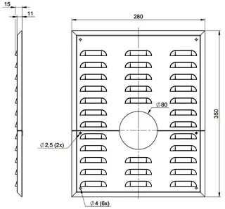 MHG Wandblende mit Hinterlüftung DN80,f.Abgasleitung AWT