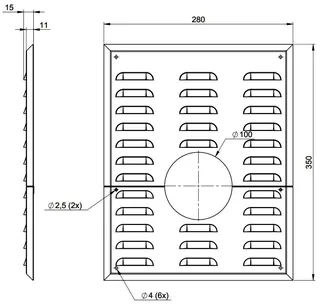 MHG Wandblende mit Hinterlüftung DN 100
