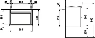 Laufen WTU SPACE 408x584x500 2 Schubl m.Griff f.WT H810283 multicolor – Bild 3