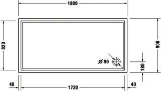 Duravit Starck Slimline Duschwanne, Rechteckig, 1800x900x65 mm, Weiß, Sanitä – Bild 4