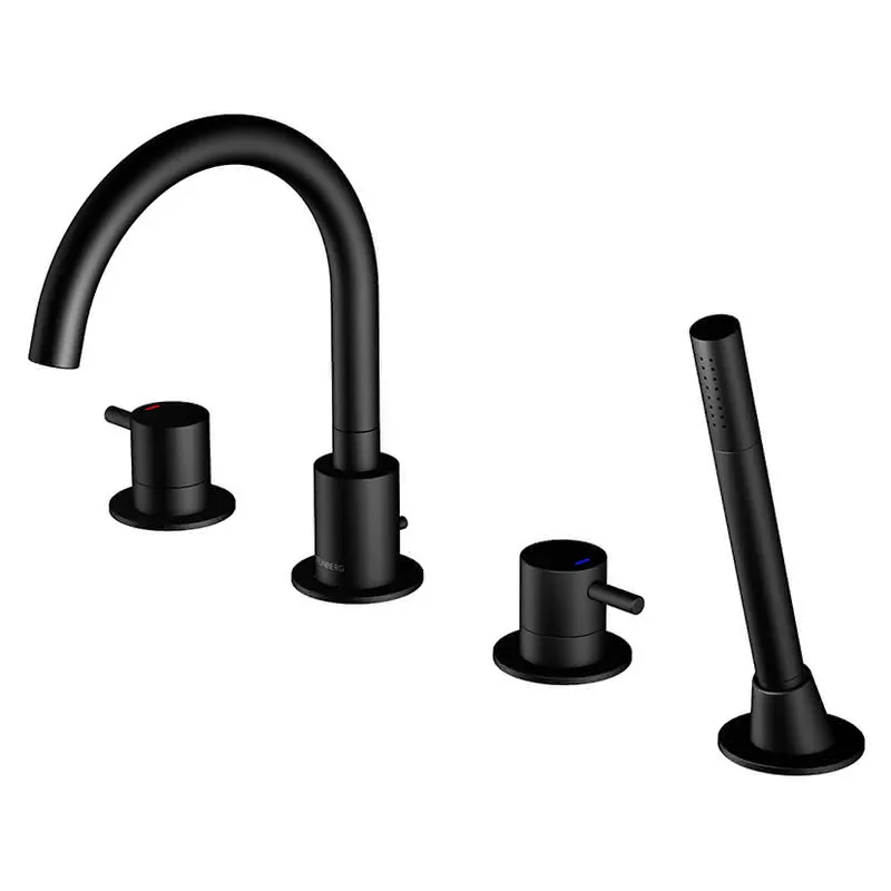 Steinberg 4-Loch Wannenrand-Armatur, Matt Black 100 2400 S, matt black