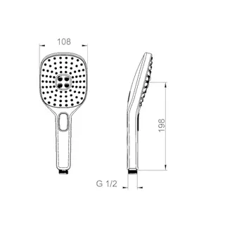 Handbrause HANSAACTIVEJET Style 8433 3-strahlig chr – Bild 3