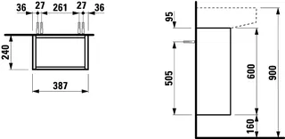 Laufen WTU SONAR 240x387x600 1Tür Scharn.re Push/Pull f.WT H815341 kupfer – Bild 2