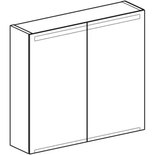 Geberit Option Spiegelschrank mit Beleuchtung zwei Türen, 75x70x15cm – Bild 3