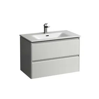 LF WT+WTU PALACE SET 450x800x545 1 Hl. 2Schubl. m.Griff alu. weiß/weiß matt