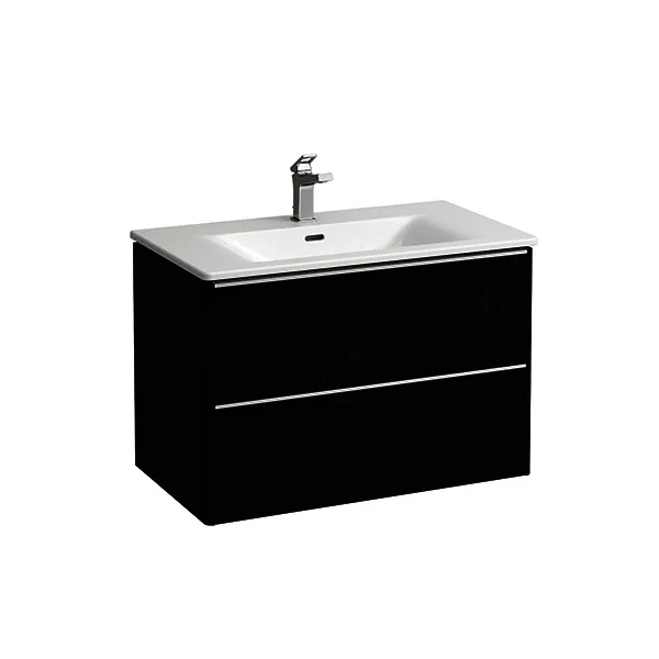 Laufen WT+WTU PALACE SET 450x800x545 1 Hahnloch 2Schubl. m.Griff alu. weiß/ulme dunkel