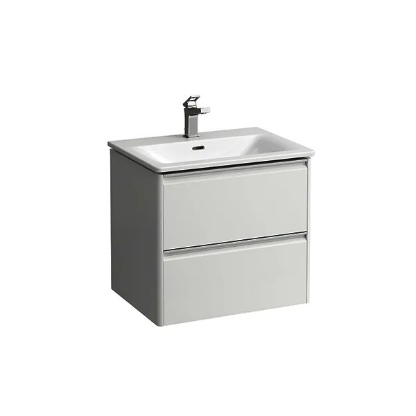 Laufen WT+WTU PALACE SET 450x600x545 1 Hahnloch 2Schubl. m.Griff alu. weiß/weiß glzd