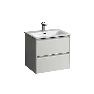 LF WT+WTU PALACE SET 450x600x545 1 Hl. 2Schubl. m.Griff alu. weiß/weiß matt